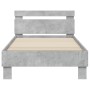 Estructura de cama cabecero luces LED gris hormigón 90x200 cm de , Camas y somieres - Ref: Foro24-838718, Precio: 102,95 €, D...