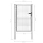 Puerta de jardín acero galvanizado plateado 105x175 cm de vidaXL, Puertas de jardín - Ref: Foro24-144757, Precio: 164,17 €, D...