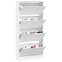 Mueble zapatero con 4 cajones abatibles blanco 80x21x163,5 cm de , Zapateros y organizadores de calzado - Ref: Foro24-3214364...