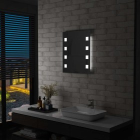 Espejo de pared de baño con LED 50x60 cm de vidaXL, Espejos - Ref: Foro24-144699, Precio: 71,99 €, Descuento: %