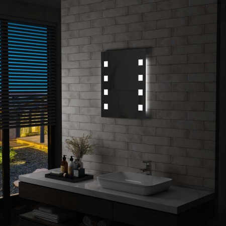 Espejo de pared de baño con LED 50x60 cm de vidaXL, Espejos - Ref: Foro24-144699, Precio: 71,72 €, Descuento: %