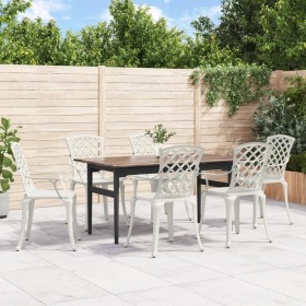 Garden chairs 6 units white cast aluminum by , Garden chairs - Ref: Foro24-3216321, Price: 736,58 €, Discount: %