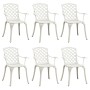 Garden chairs 6 units white cast aluminum by , Garden chairs - Ref: Foro24-3216321, Price: 754,35 €, Discount: %