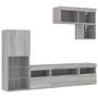 Muebles TV pared con LED 6 pzas madera ingeniería gris Sonoma de , Muebles TV - Ref: Foro24-3216737, Precio: 226,31 €, Descue...