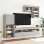 Muebles TV pared con LED 6 pzas madera ingeniería gris Sonoma de , Muebles TV - Ref: Foro24-3216737, Precio: 226,31 €, Descue...