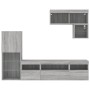 Muebles TV pared con LED 6 pzas madera ingeniería gris Sonoma de , Muebles TV - Ref: Foro24-3216737, Precio: 226,31 €, Descue...