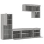 Muebles TV pared con LED 6 pzas madera ingeniería gris Sonoma de , Muebles TV - Ref: Foro24-3216737, Precio: 226,31 €, Descue...