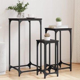 Stackable side tables 3 units black engineered wood by , Side tables - Ref: Foro24-838938, Price: 47,61 €, Discount: %