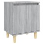 Mesitas de noche 2 uds patas de madera gris Sonoma 40x30x50 cm de vidaXL, Mesitas de noche - Ref: Foro24-813113, Precio: 59,0...