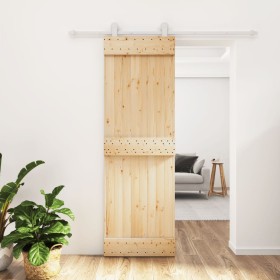 Schiebetür mit Beschlägen aus massivem Kiefernholz, 70 x 210 cm von , Türen - Ref: Foro24-3203086, Preis: 159,99 €, Rabatt: %