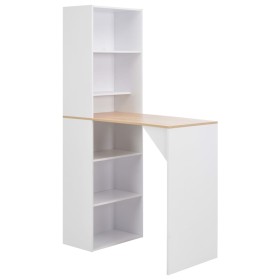 Bar table with white shelving unit 115x59x200 cm by vidaXL, Kitchen and dining tables - Ref: Foro24-280230, Price: 181,99 €, ...