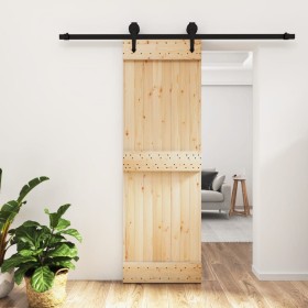 Sliding door with solid pine wood hardware 70x210 cm by , Doors - Ref: Foro24-3203230, Price: 172,03 €, Discount: %