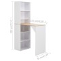 Mesa de bar con estantería blanca 115x59x200 cm de vidaXL, Mesas de cocina y de comedor - Ref: Foro24-280230, Precio: 180,63 ...