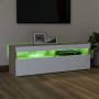 Mueble de TV con luces LED blanco y roble Sonoma 120x35x40 cm de , Muebles TV - Ref: Foro24-804378, Precio: 98,99 €, Descuent...