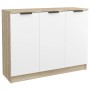 Aparador madera contrachapada blanco roble Sonoma 90,5x30x70 cm de , Aparadores - Ref: Foro24-811192, Precio: 104,99 €, Descu...