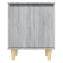 Mesitas de noche 2 uds patas de madera gris Sonoma 40x30x50 cm de vidaXL, Mesitas de noche - Ref: Foro24-813113, Precio: 59,0...