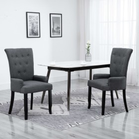 Dining chairs with armrests 2 units dark gray fabric by , dining chairs - Ref: Foro24-276908, Price: 284,99 €, Discount: %