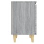 Mesitas de noche 2 uds patas de madera gris Sonoma 40x30x50 cm de vidaXL, Mesitas de noche - Ref: Foro24-813113, Precio: 59,0...