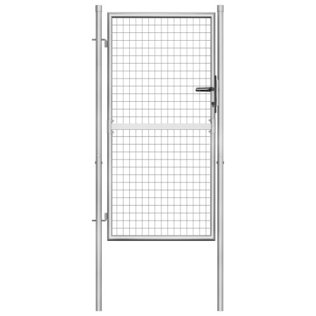 Puerta de jardín de acero galvanizado plateado 105x200 cm de vidaXL, Puertas de jardín - Ref: Foro24-144758, Precio: 286,01 €...