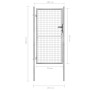 Puerta de jardín de acero galvanizado plateado 105x200 cm de vidaXL, Puertas de jardín - Ref: Foro24-144758, Precio: 286,01 €...