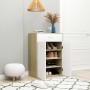 Mueble zapatero de contrachapada blanco y roble 60x35x84 cm de , Zapateros y organizadores de calzado - Ref: Foro24-801076, P...