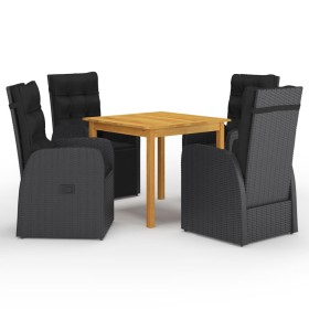 Juego de comedor para jardín 5 piezas negro de , Conjuntos de jardín - Ref: Foro24-3067721, Precio: 725,99 €, Descuento: %