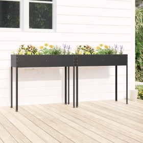 Planters 2 units anthracite gray galvanized steel by , Pots and planters - Ref: Foro24-3154237, Price: 122,71 €, Discount: %