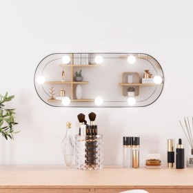 Oval wall mirror with glass LED lights 20x50 cm by , Mirrors - Ref: Foro24-3189159, Price: 29,99 €, Discount: %