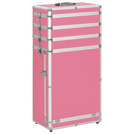 Maletín trolley de maquillaje de aluminio rosa de vidaXL, Neceseres - Ref: Foro24-91813, Precio: 99,00 €, Descuento: %