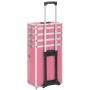 Rosafarbener Make-up-Trolley aus Aluminium von vidaXL, Kulturbeutel - Ref: Foro24-91813, Preis: 99,00 €, Rabatt: %