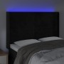 Cabecero con LED de terciopelo negro 147x16x118/128 cm