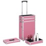 Maletín trolley de maquillaje de aluminio rosa de vidaXL, Neceseres - Ref: Foro24-91813, Precio: 99,00 €, Descuento: %