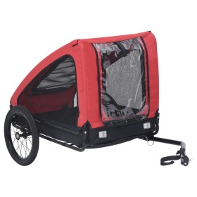 Rot-schwarzer Fahrradanhänger für Haustiere von , Kinderwagen für Haustiere - Ref: Foro24-92594, Preis: 131,99 €, Rabatt: %