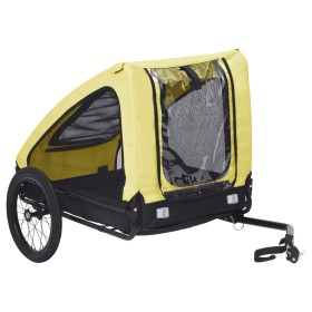 Gelber und schwarzer Fahrradanhänger für Haustiere von , Kinderwagen für Haustiere - Ref: Foro24-92596, Preis: 121,99 €, Raba...