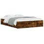 Cama con cajones madera de ingeniería roble ahumado 140x190 cm de , Camas y somieres - Ref: Foro24-3207305, Precio: 196,64 €,...