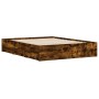 Cama con cajones madera de ingeniería roble ahumado 140x190 cm de , Camas y somieres - Ref: Foro24-3207305, Precio: 196,64 €,...