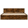 Smoked oak bed frame with headboard and LED lights 180x200cm by , Beds and slatted bases - Ref: Foro24-3207592, Price: 188,40...