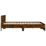 Smoked oak bed frame with headboard and LED lights 180x200cm by , Beds and slatted bases - Ref: Foro24-3207592, Price: 188,40...