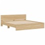 Sonoma oak bed frame with headboard and LED lights 180x200 cm by , Beds and slatted bases - Ref: Foro24-3207590, Price: 188,2...