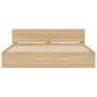 Sonoma oak bed frame with headboard and LED lights 180x200 cm by , Beds and slatted bases - Ref: Foro24-3207590, Price: 188,2...