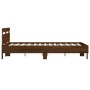 Oak brown headboard bed frame and LED lights 120x200 cm by , Beds and slatted bases - Ref: Foro24-3207559, Price: 159,99 €, D...