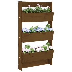 Wall planter 3 levels honey brown pine wood 60x18.5x110cm by , Pots and planters - Ref: Foro24-825117, Price: 87,99 €, Discou...