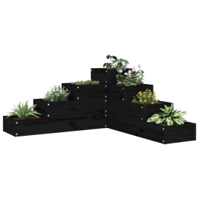 Planter 4 levels solid black pine wood 80.5x79x36 cm by , Pots and planters - Ref: Foro24-825321, Price: 85,99 €, Discount: %