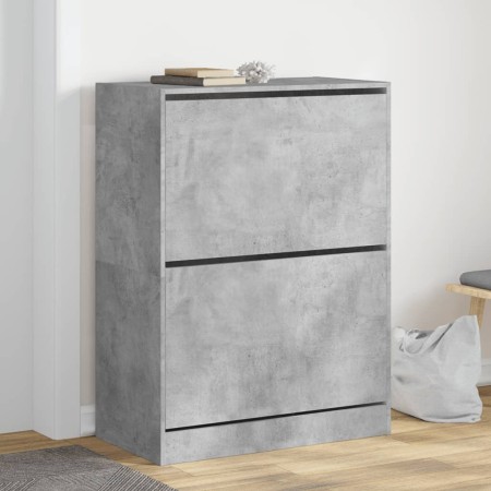 Mueble zapatero 2 cajones abatibles gris hormigón 80x42x108 cm de , Zapateros y organizadores de calzado - Ref: Foro24-321440...