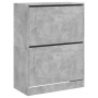 Mueble zapatero 2 cajones abatibles gris hormigón 80x42x108 cm de , Zapateros y organizadores de calzado - Ref: Foro24-321440...