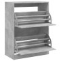 Mueble zapatero 2 cajones abatibles gris hormigón 80x42x108 cm de , Zapateros y organizadores de calzado - Ref: Foro24-321440...