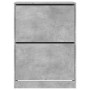 Schuhschrank mit 2 Klappschubladen betongrau 80x42x108 cm von , Schuhregale und Schuhorganisatoren - Ref: Foro24-3214402, Pre...