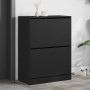 Mueble zapatero con 2 cajones abatibles negro 80x42x108 cm de , Zapateros y organizadores de calzado - Ref: Foro24-3214400, P...