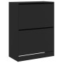 Mueble zapatero con 2 cajones abatibles negro 80x42x108 cm de , Zapateros y organizadores de calzado - Ref: Foro24-3214400, P...