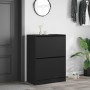 Shoe cabinet with 2 folding drawers black 80x42x108 cm by , Shoe racks and shoe organizers - Ref: Foro24-3214400, Price: 143,...